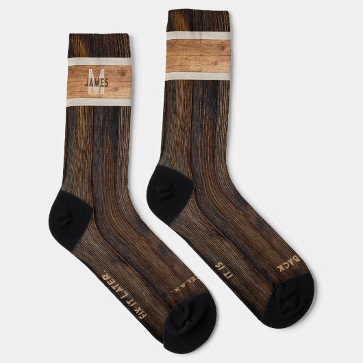 Reparieren Sie es später rustikal Holz Tone Brown  Socken (Rechts)