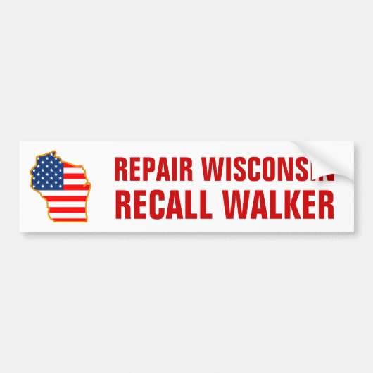 Reparieren Sie Wisconsin, Rückruf-Wanderer Autoaufkleber (Vorne)