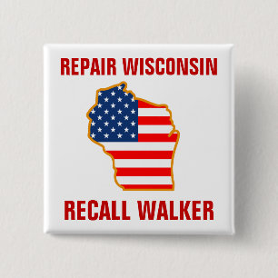 Reparieren Sie Wisconsin, Rückruf-Wanderer Button