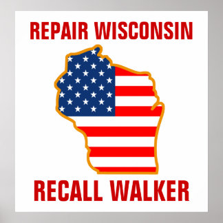 Reparieren von Wisconsin, Walker zurückrufen Poster