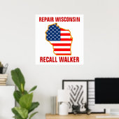 Reparieren von Wisconsin, Walker zurückrufen Poster (Heimbüro)