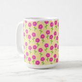 Repeat Flower Pattern with Hot Pink Flowers Kaffeetasse (Vorderseite Links)