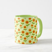 Repeat Sunflower Pattern Tasse (VorderseiteRechts)