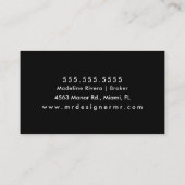 Repeat Zuhause Sale Realtor Broker Schwarz-weiß Visitenkarte (Rückseite)