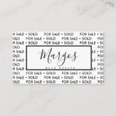 Repeat Zuhause Sale Realtor Broker Schwarz-weiß Visitenkarte (Vorderseite)