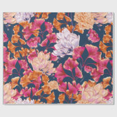 Repeating Flora Vintage Vintage Pattern Geschenkpapier (Flach)