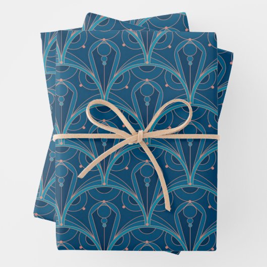 Repeating geometric Art Deco pattern Geschenkpapier Set (Beispiel)
