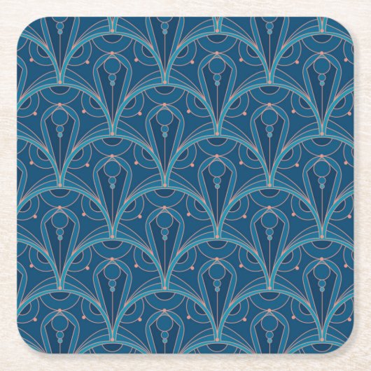 Repeating geometric Art Deco pattern Rechteckiger Pappuntersetzer (Vorderseite)