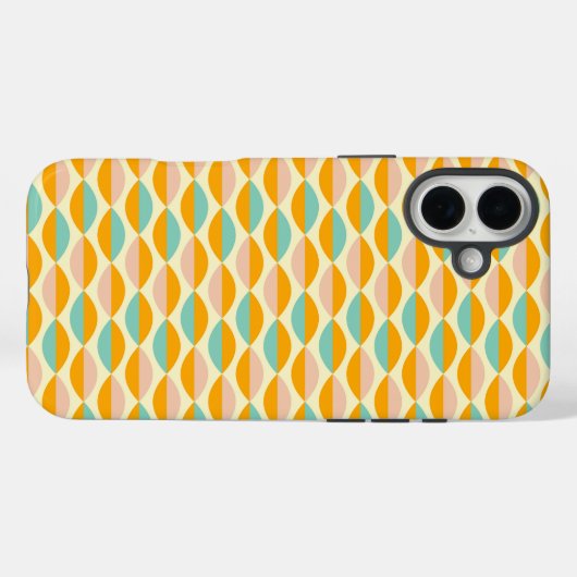 Repeating geometric pattern in beige background Case-Mate iPhone hülle (Rückseite (Horizontal))