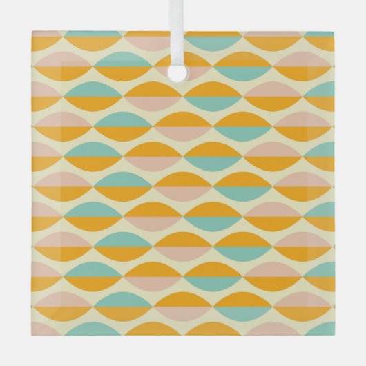 Repeating geometric pattern in beige background ornament aus glas (Vorderseite)