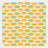 Repeating geometric pattern in beige background quadratischer aufkleber (Vorderseite)