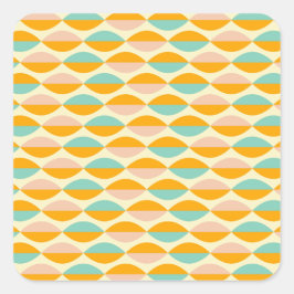Repeating geometric pattern in beige background quadratischer aufkleber