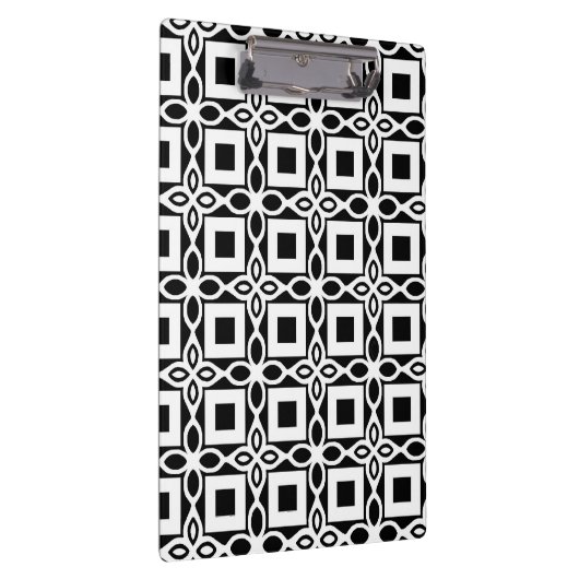Repeating GEOMETRIC PATTERN in black and white Klemmbrett (Rechts)