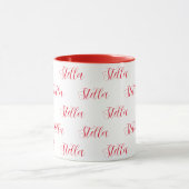 Repeating Name in Red all-over White Tasse (Zentrum)