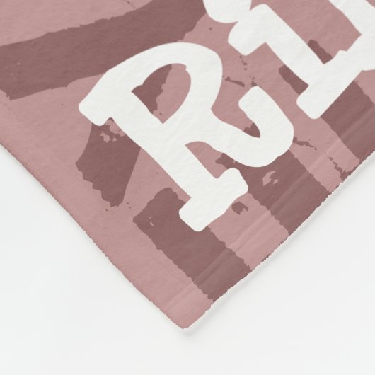 Repeating Name Pattern Dusty Rose White Fleecedecke (Ecke)