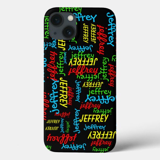 Repeating Names Black Background, FUN, Case-Mate iPhone Hülle (Rückseite)