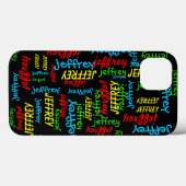 Repeating Names Black Background, FUN, Case-Mate iPhone Hülle (Rückseite (Horizontal))