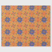 repeating pattern of blue flowers geschenkpapier (Flach)