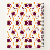 Repeating pattern of cheerful purple mugs notizblock (Rückseite)