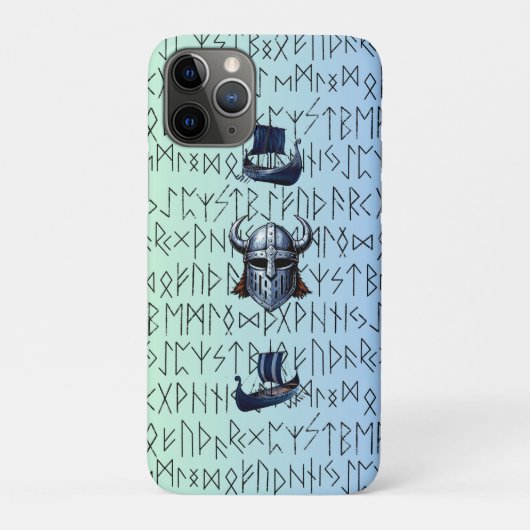 Repeating Viking Ships and Helmet Design over Rune Case-Mate iPhone Hülle (Rückseite)
