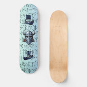 Repeating Viking Ships and Helmet Design over Rune Skateboard (Vorderseite)