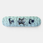 Repeating Viking Ships and Helmet Design over Rune Skateboard (Horizontal)