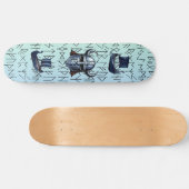 Repeating Viking Ships and Helmet Design over Rune Skateboard (Horizontal)