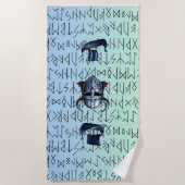 Repeating Viking Ships and Helmet Design over Rune Strandtuch (Vorderseite)