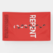 REPENT Footprints Cross Banner (Horizontal)