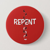 REPENT Footprints Cross Button (Vorderseite)