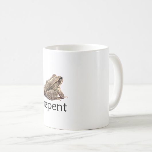 Repent frog, funny memee kaffeetasse (VorderseiteRechts)