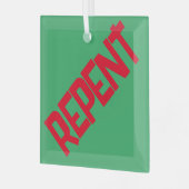 REPENT Glass Ornament - grün Aus Glas (Vorderseite links)