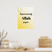 Repent sincerely. An islamic wall art . Poster (Küche)
