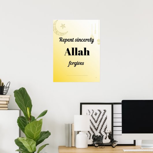 Repent sincerely. An islamic wall art . Poster (Heimbüro)