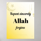 Repent sincerely. An islamic wall art . Poster (Vorne)