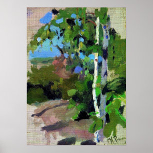 Repin - Birkenbäume an sonnigen Tagen Poster