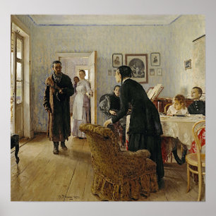 Repin - Unerwartete Besucher Poster