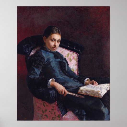 Repin - Vera Repina, Ehefrau des Künstlers 1878 Poster (Vorne)