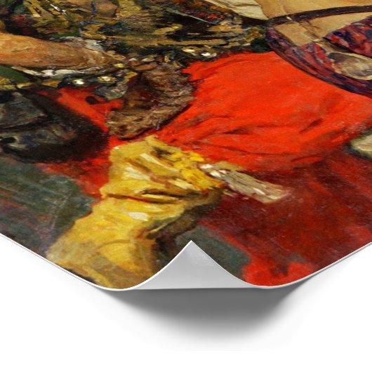 Repin - Zaporozhianer reagieren auf Sultan Mahmud  Poster (Ecke)