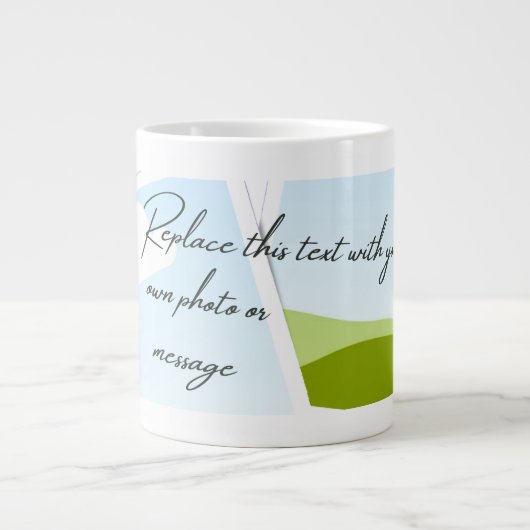 Replace This Text With Your Own Photo or Message Jumbo-Tasse (Vorderseite)