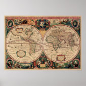 Replica Antike Karte des Weltplakats Poster (Vorne)