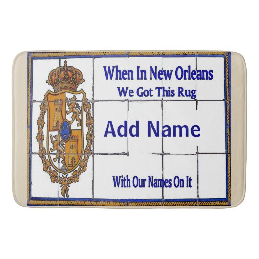 Replica Französisch Quarter Street Name Tile Mural Badematte (Vorderseite)