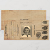 Replica Passport-Identifikation der 40er Jahre Menükarte (Vorne/Hinten)