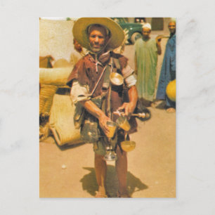 Replica Vintag Drinks Verkäufer, Marokko Postkarte