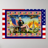 Replica Vintage Image, 4. Juli" Poster (Vorne)