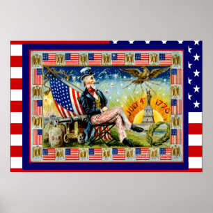 Replica Vintage Image, 4. Juli" Poster