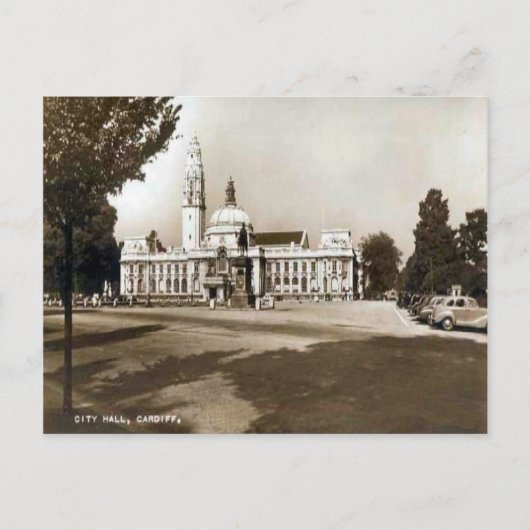 Replica Vintage Image, Cardiff, City Hall Postkarte (Vorderseite)
