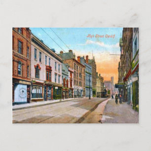 Replica Vintage Image, Cardiff, High Street Postkarte