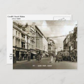 Replica Vintage Image, cardiff, Queen Street Postkarte (Vorne/Hinten)