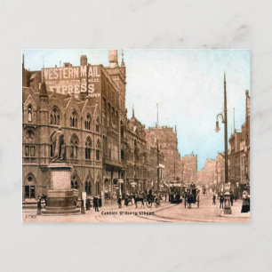 Replica Vintage Image, Cardiff, St. Mary Street Postkarte